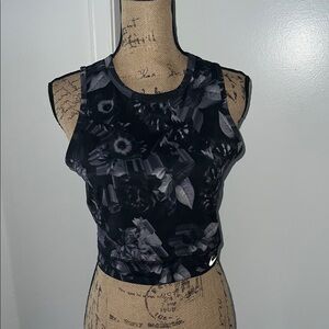 Nike Women's Black Floral Crop Top